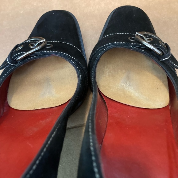 SOLD Black suede high heel shoes with a buckle on the side by Unisa - Picture 9 of 10